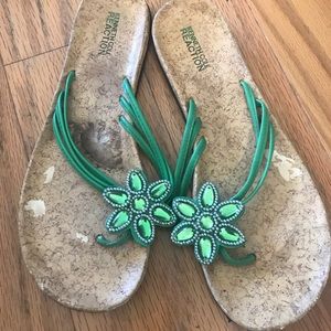 Fun green Kenneth Cole flip flops